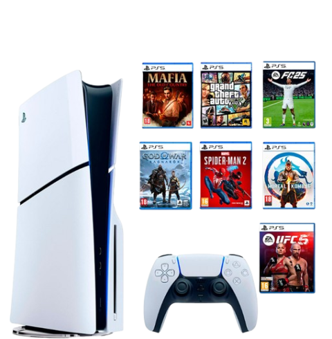 Sony Playstation 5 Slim с дисководом 1ТБ Б/У + 700 игр