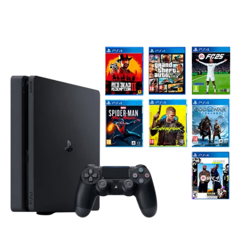 PlayStation 4 SLIM 500GB БУ + 700 ігор на 12 місяців