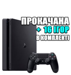PlayStation 4 SLIM 1 TB БУ + 16 игр #801