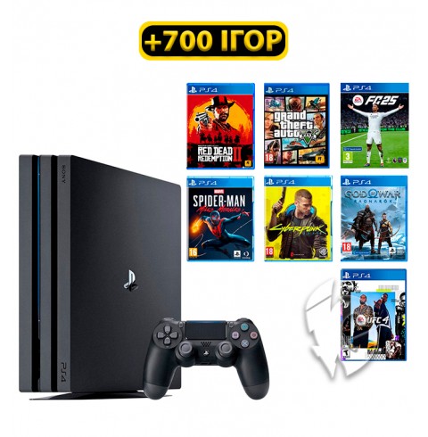 PlayStation 4 PRO 1TB БУ + 700 ігор