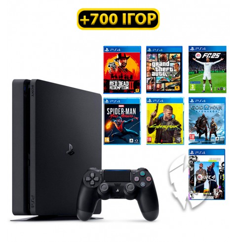 PlayStation 4 SLIM 1 TB БУ + 700 ігор