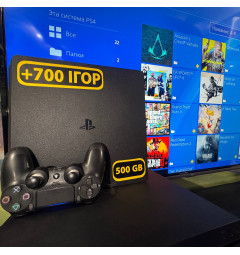 PlayStation 4 SLIM 500GB БУ + 700 игр на 12 месяцев