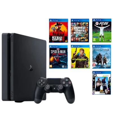 PlayStation 4 SLIM 500GB БУ + 700 игр на 6 месяцев