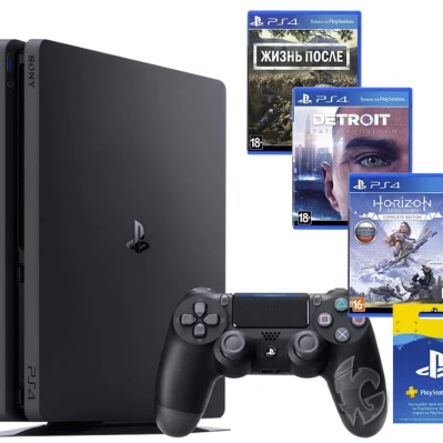 PlayStation 4 Slim 1 TB + Набор Хитовых игр для PS4 + PS PLUS (UA)